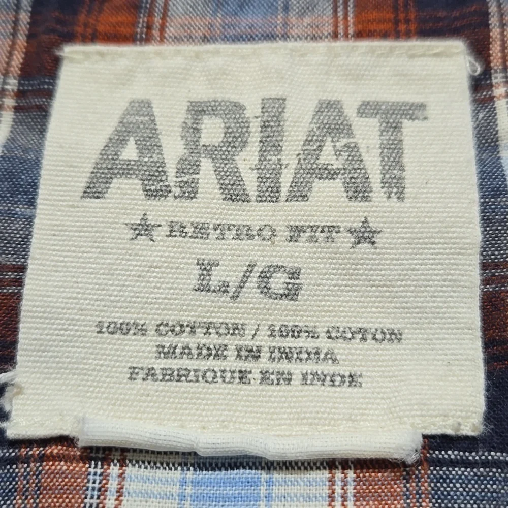 Ariat Retro Fit Men's Casual Plaid Snap Down Short Sleeve Shirt